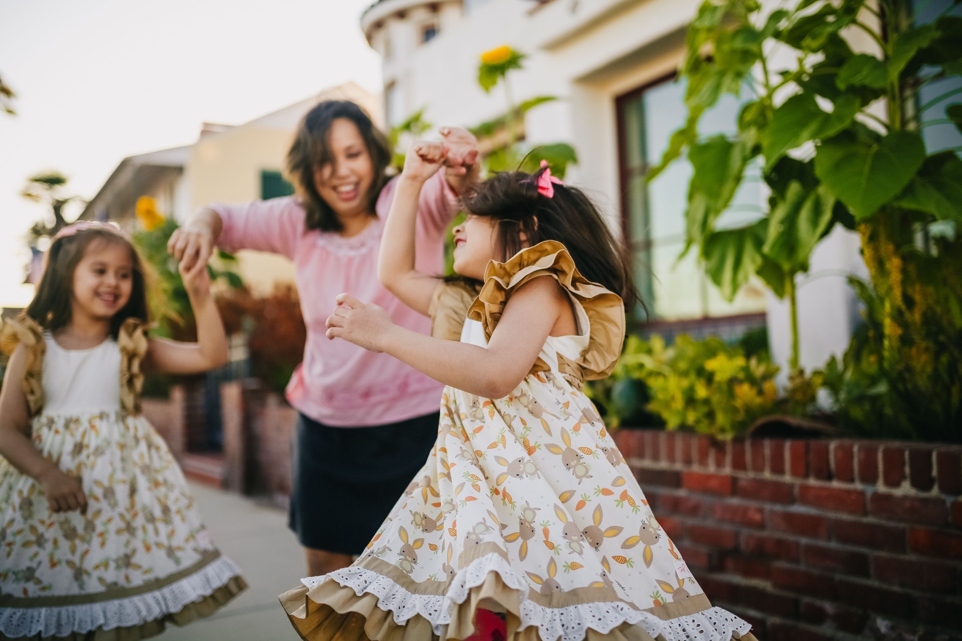 Moms dancing together